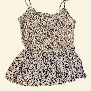 Patrons of Peace Leopard Print Tank Top in Tan, Black and White